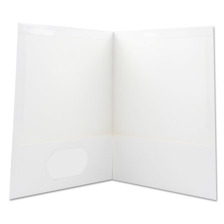 Universal Laminated Two-Pocket Portfolios, Cardboard Paper, White, 11x8.5, PK25 UNV56417